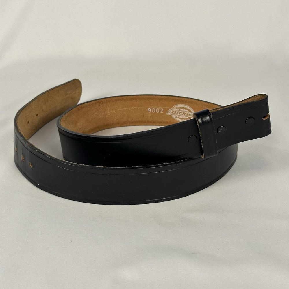 Dickies Cowhide Leather Belt Men's Size 32 Black Top Grain Made in USA No Buckle